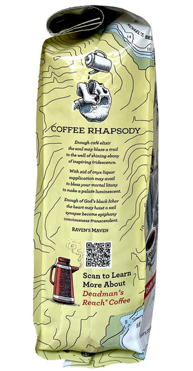 Raven's Brew Deadman's Reach espresso-ready coffee for bold, aromatic shots.