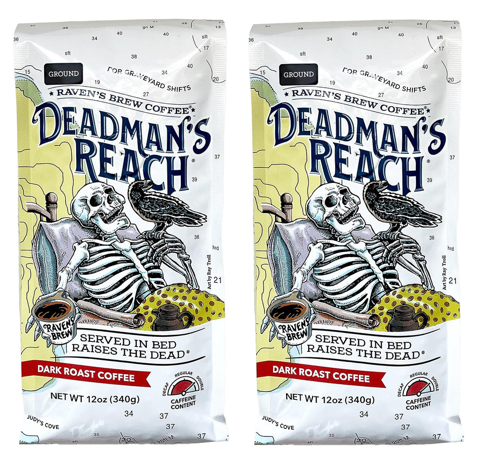 Raven's Brew Deadman's Reach pack 12oz preserves freshness for bold mornings.
