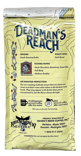 Raven’s Brew organic coffee aroma in bag ready to open