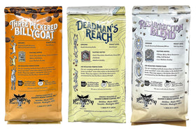 Raven's Brew Three Peckered Billy Goat 12oz bag suited for a bold morning ritual.