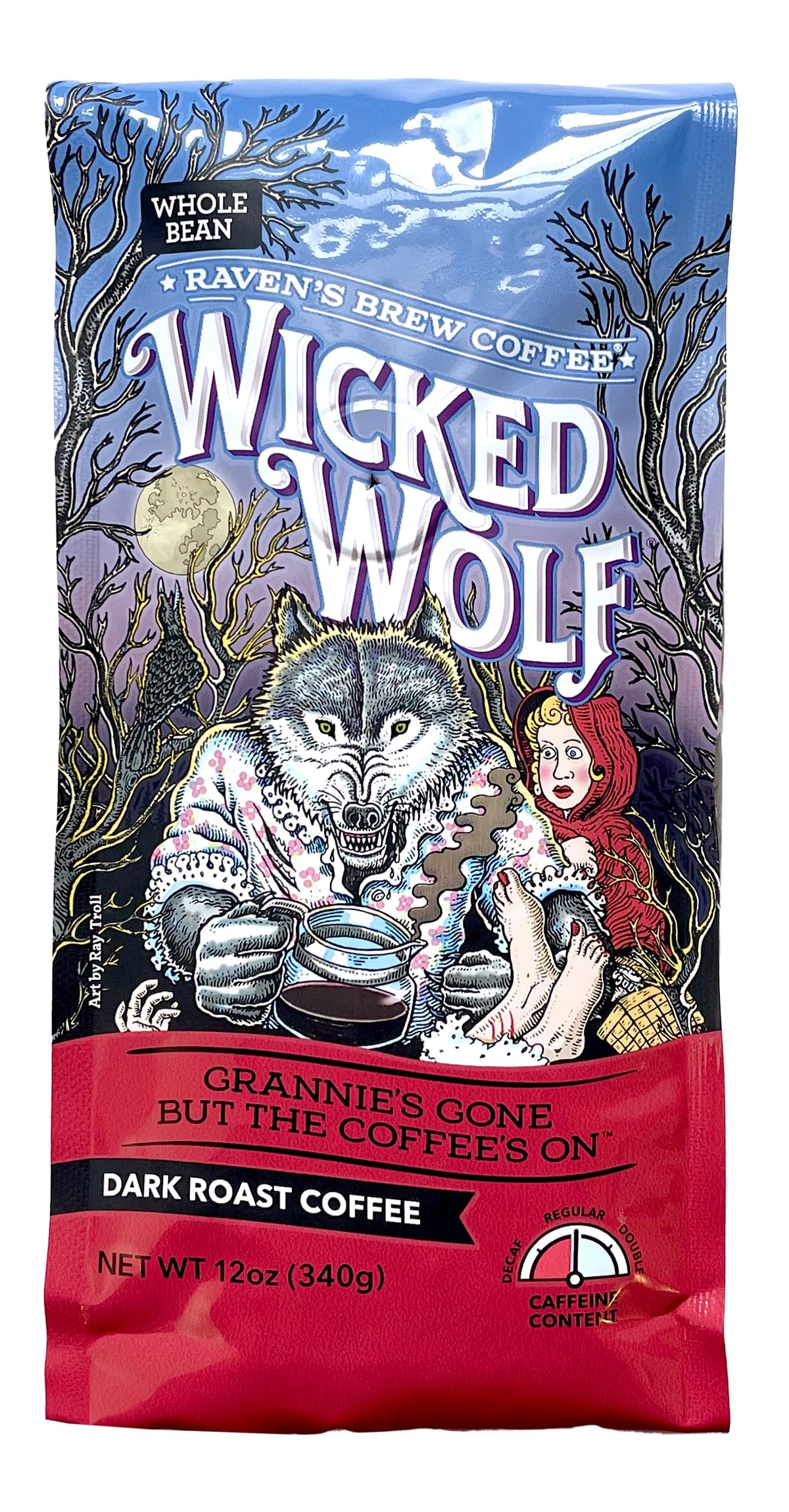Raven's Brew Wicked Wolf beans ready for grinding and brewing.