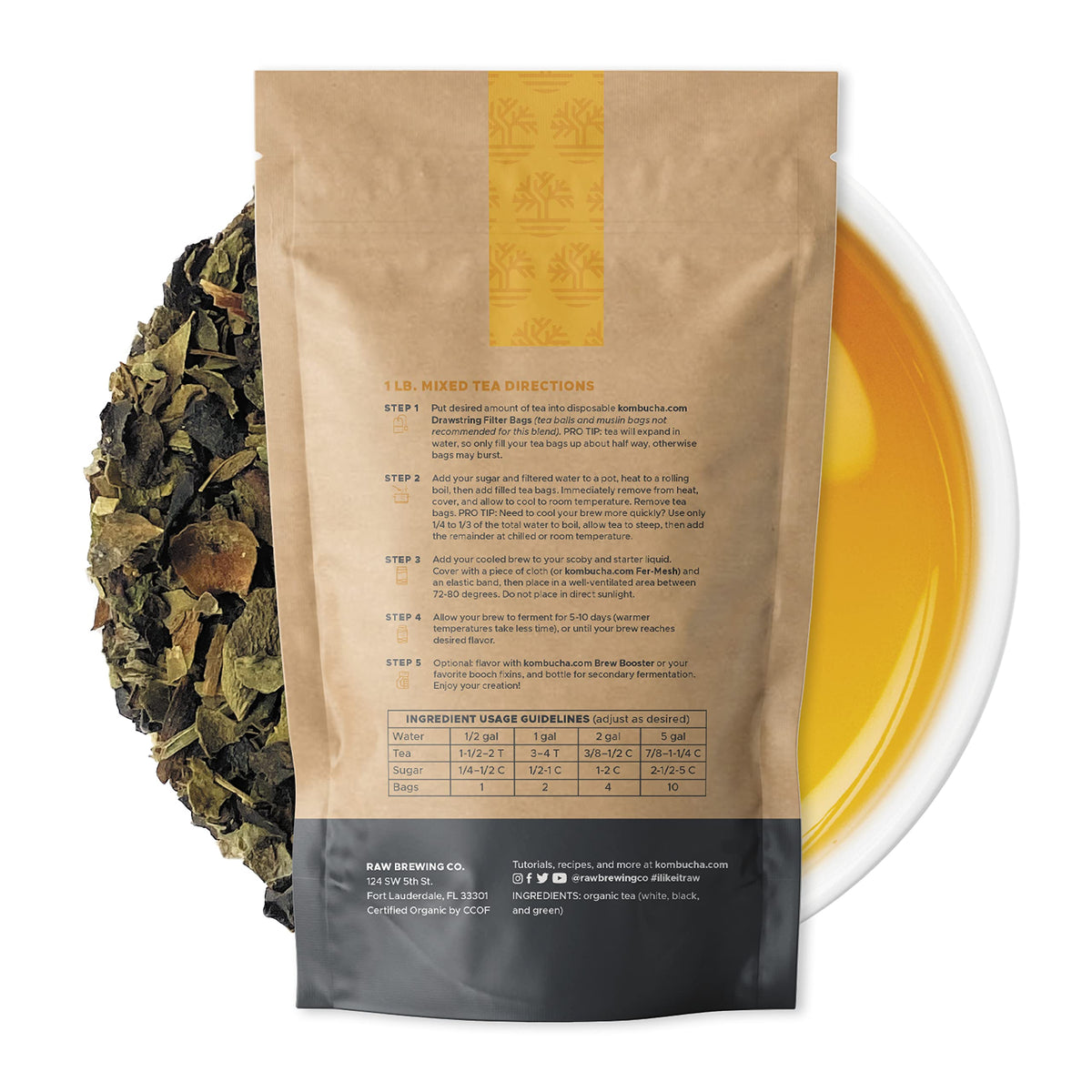 Raw Brewing Co organic tea from family farms supports purer, richer brews