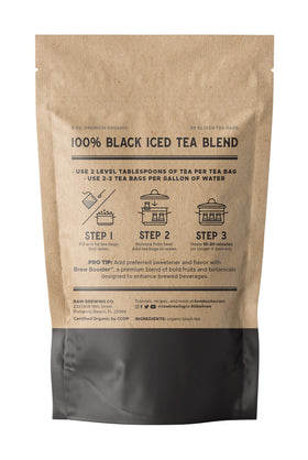 Raw Brewing The Southern Standard unbleached tea bags ready for fresh brewing