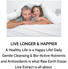 Raw Earth Essiac Tea Extract concentrated live extract shown with dropper for sublingual dosing