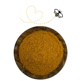 Raw Essentials Aji Amarillo Powder scoop shows medium heat and fruity aroma.
