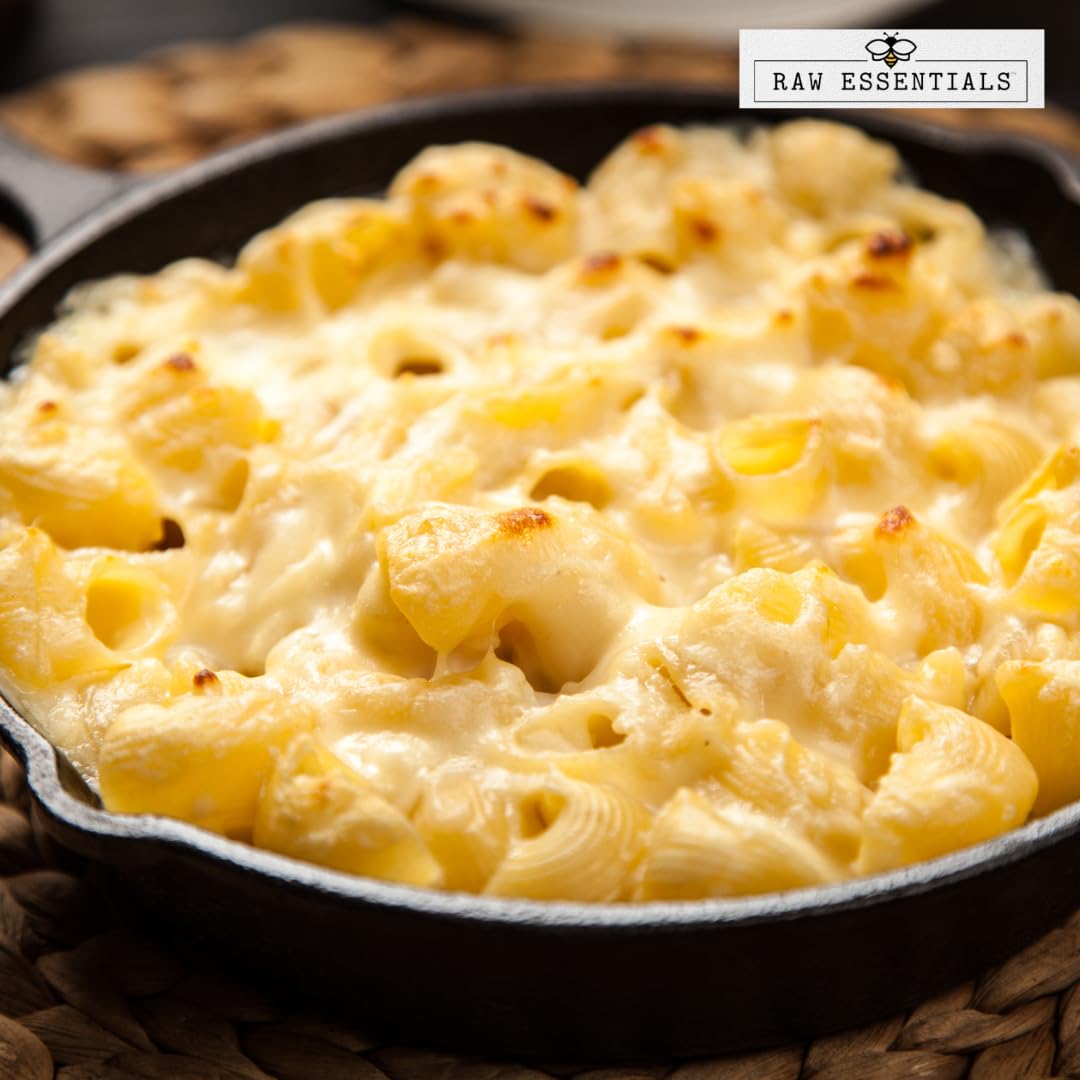 Raw Essentials cheddar powder popcorn dust adds savory coating to movie night.