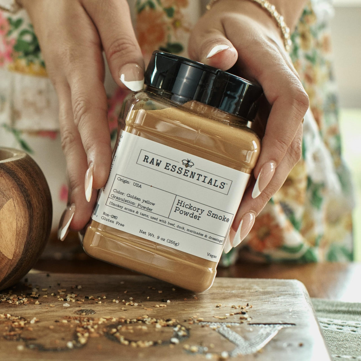 Ingredients label highlighting maltodextrin and natural smoke flavor