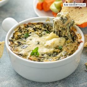 Raw Essentials roasted chopped garlic soup bowl conveys warm base flavor for soups.