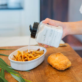 Raw Essentials seasoning in a recipe bowl ready for family snacking