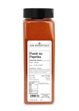 Raw Essentials smoked paprika powder with roasted vegetables on plate adds vibrant color.