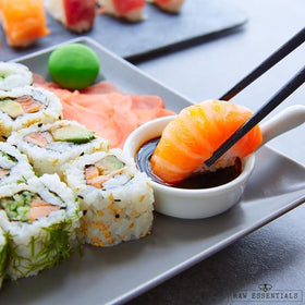 Raw Essentials Soy Sauce Powder whisked into dressings for balanced umami
