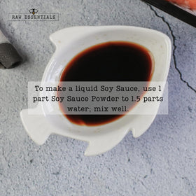 Raw Essentials Soy Sauce Powder blended into spice mix for savory depth