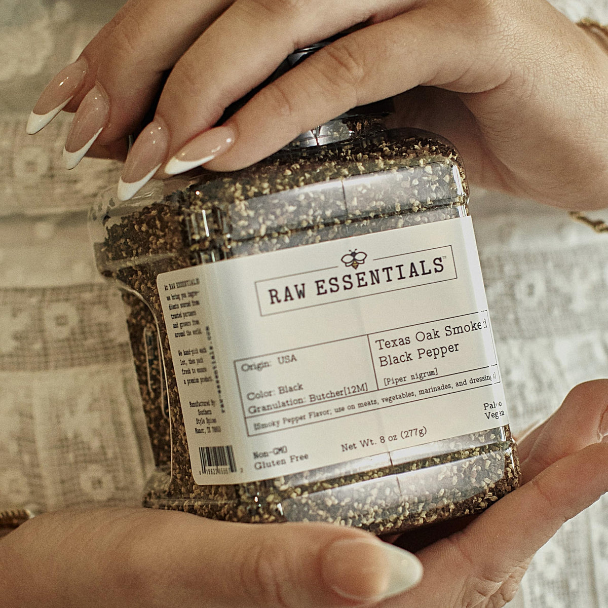 Raw Essentials 12-mesh grind shines in rubs for barbecue and vegetables.