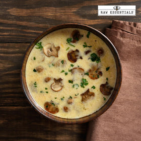 Raw Essentials yeast extract powder used in marinades for savory depth.