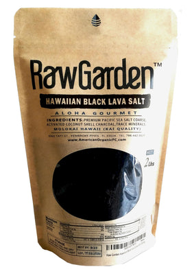 Raw Garden Black Lava coarse salt crystals add smoky depth to dishes