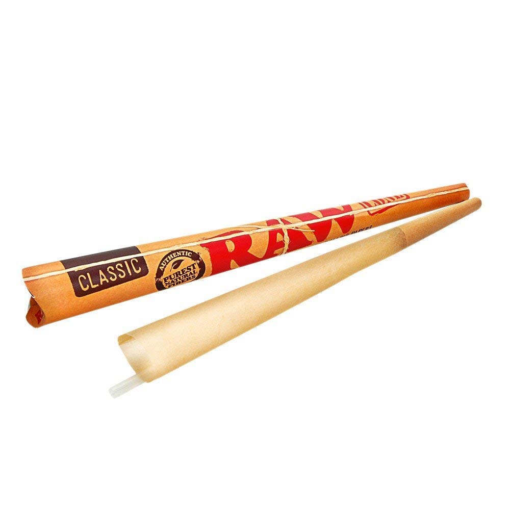 RAW prerolled Emperador cone close-up highlighting convenient, tidy sessions anywhere
