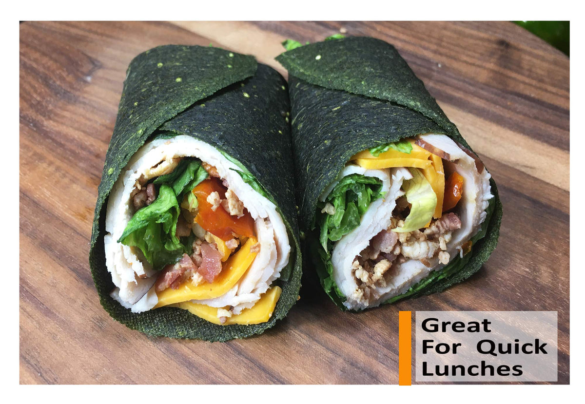 Raw Wraps Spinach Wraps provide portable meals for camping trips