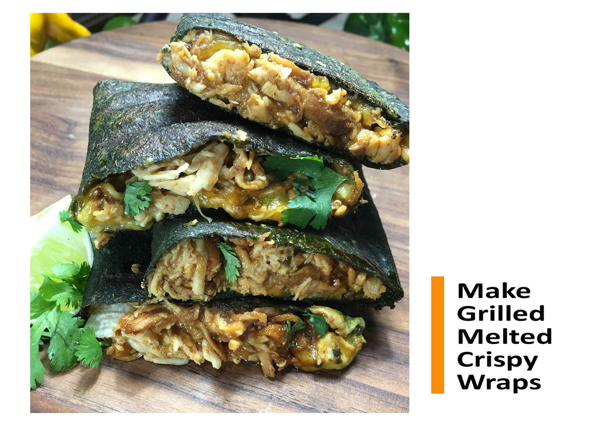 Raw Wraps Spinach Wraps in skillet for soft or crispy results