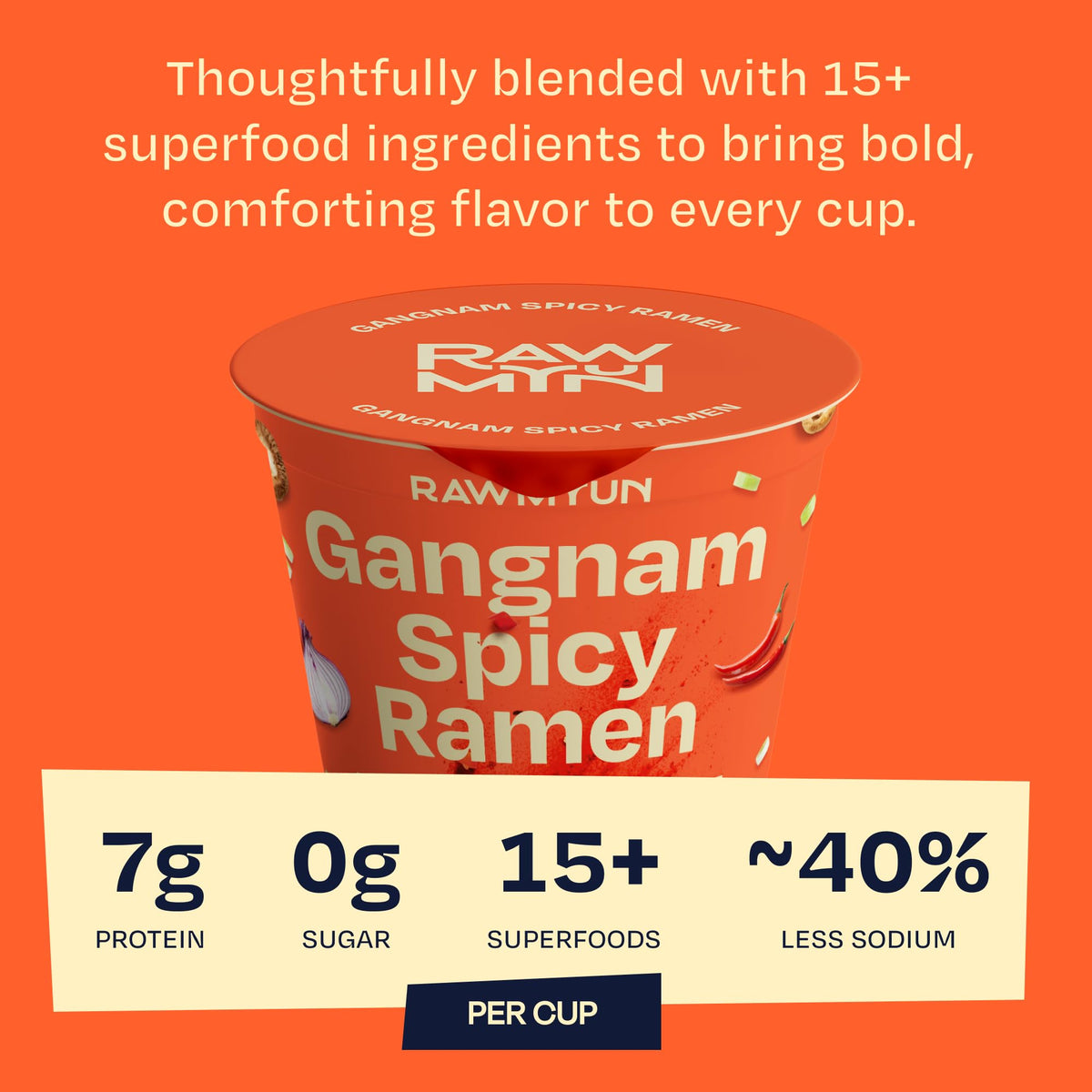 Rawmyun quick 4-6 minutes prep, ready-to-enjoy ramen.