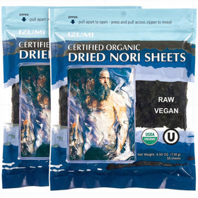 Rawnori Raw Organic Nori Sheets pack front view for sushi wraps
