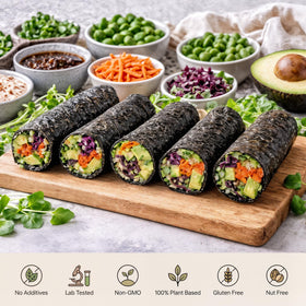 Rawnori nori used to wrap sushi rolls.