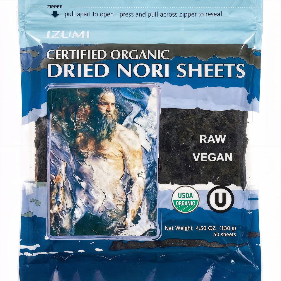 Rawnori raw organic nori sheets pack, ready for sushi wraps and savory bowls.