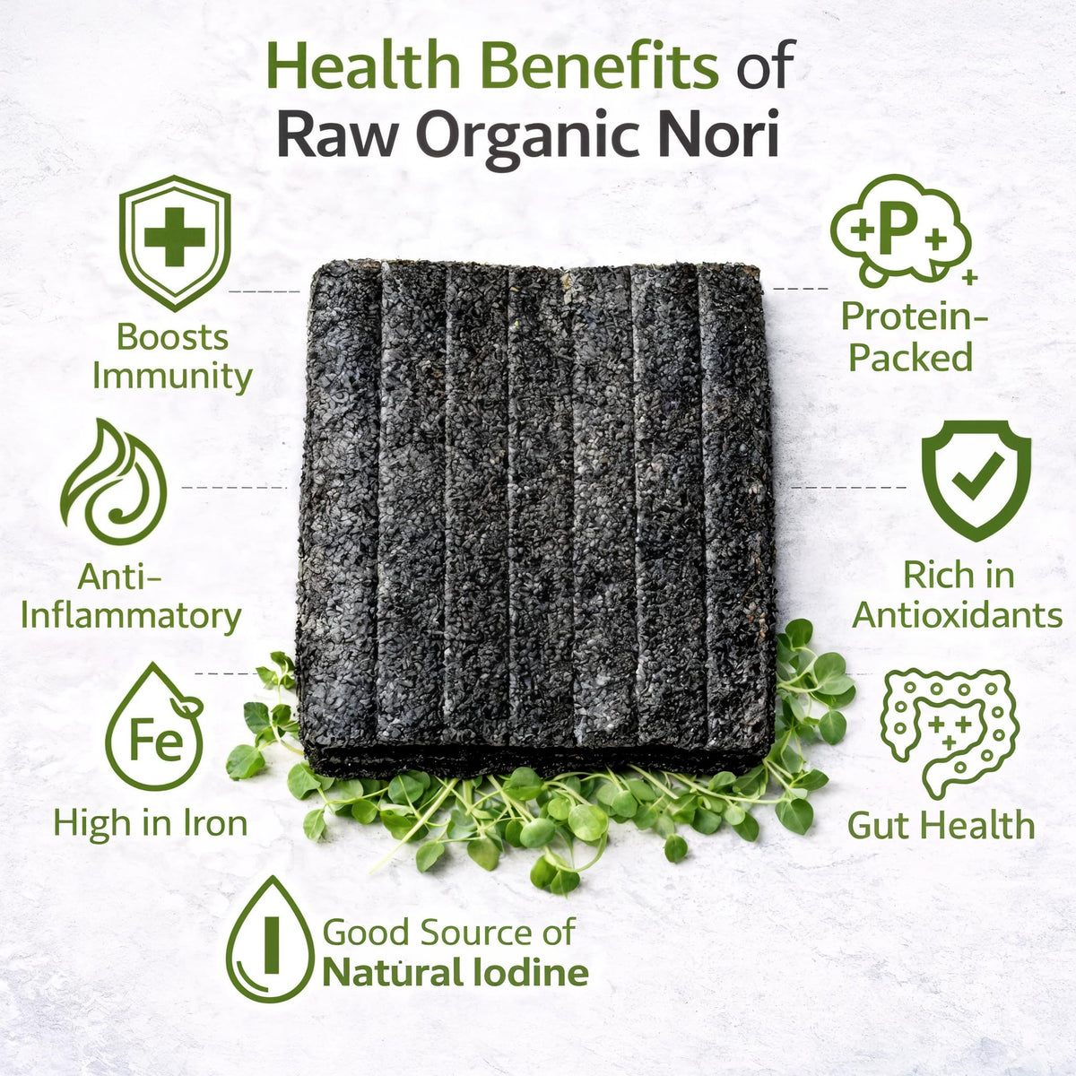 Rawnori two sheets ready for rice bowls and salads.