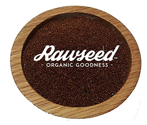 Rawseed Organic Brown Teff grains close-up, highlighting aroma and texture.