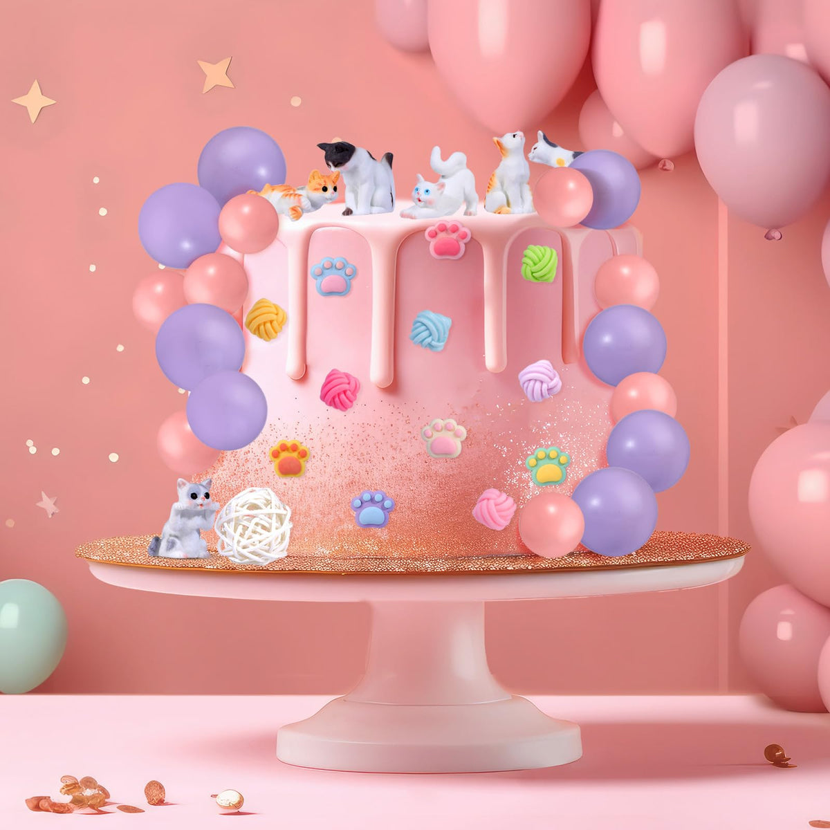 RAYNAG pink balls 2.5 cm adding cute color pops to toppers and cake