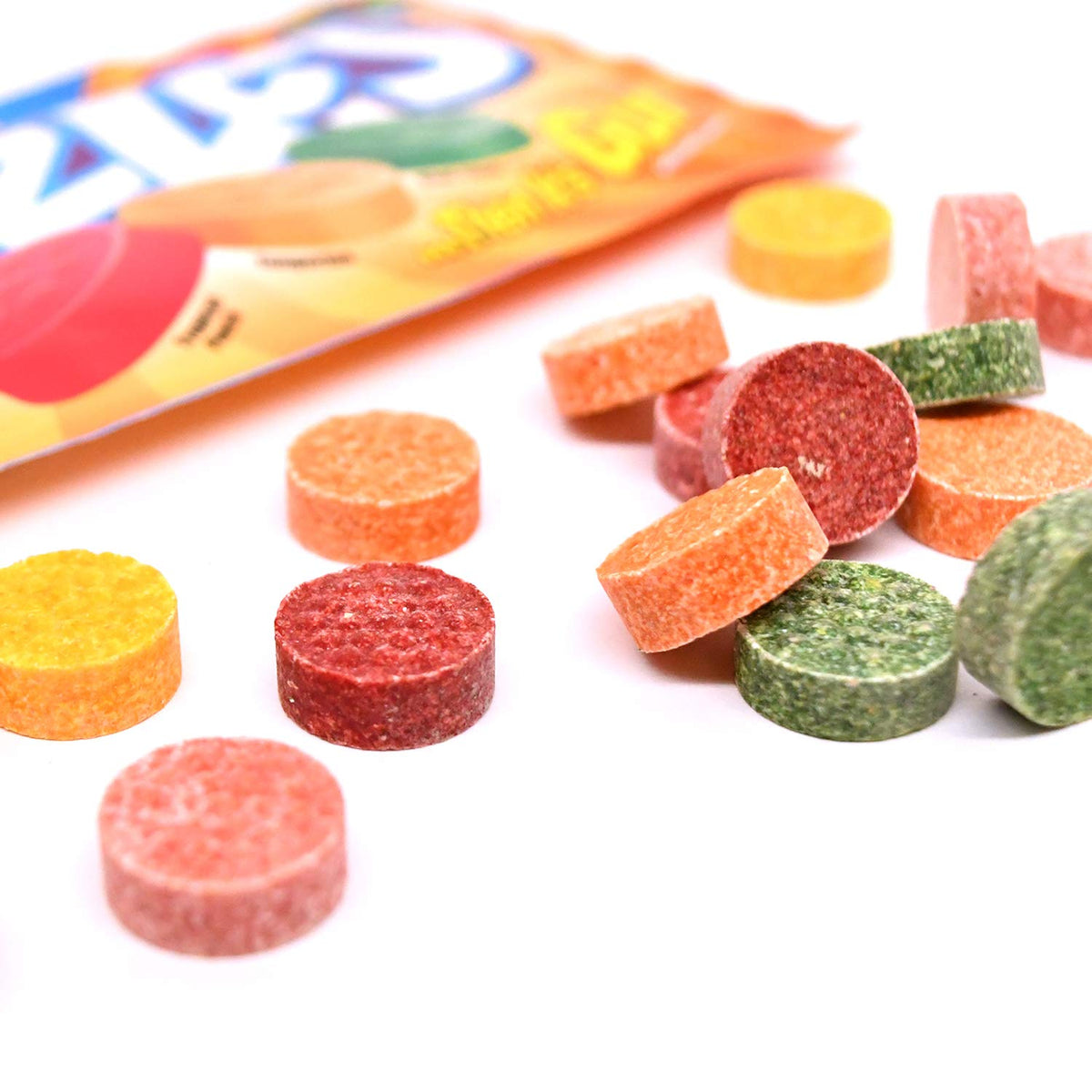 Razzles Tropical flavor palette with Kiwi-Lime and Pineapple notes