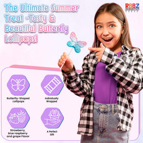 RBBZ ombre butterfly lollipops displayed for wedding or birthday