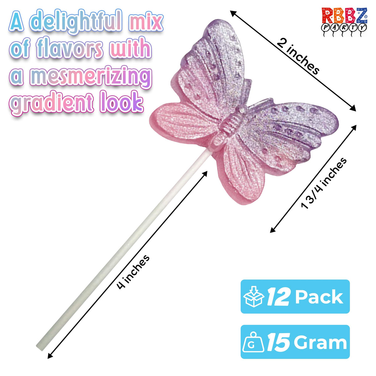 RBBZ ombre lollipops arranged for cake toppers and decor