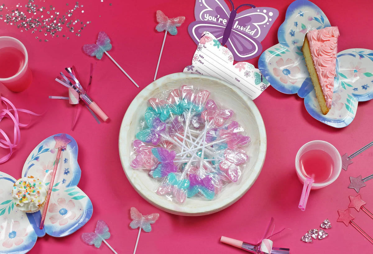 RBBZ Ombre butterfly lollipops enhancing party atmosphere
