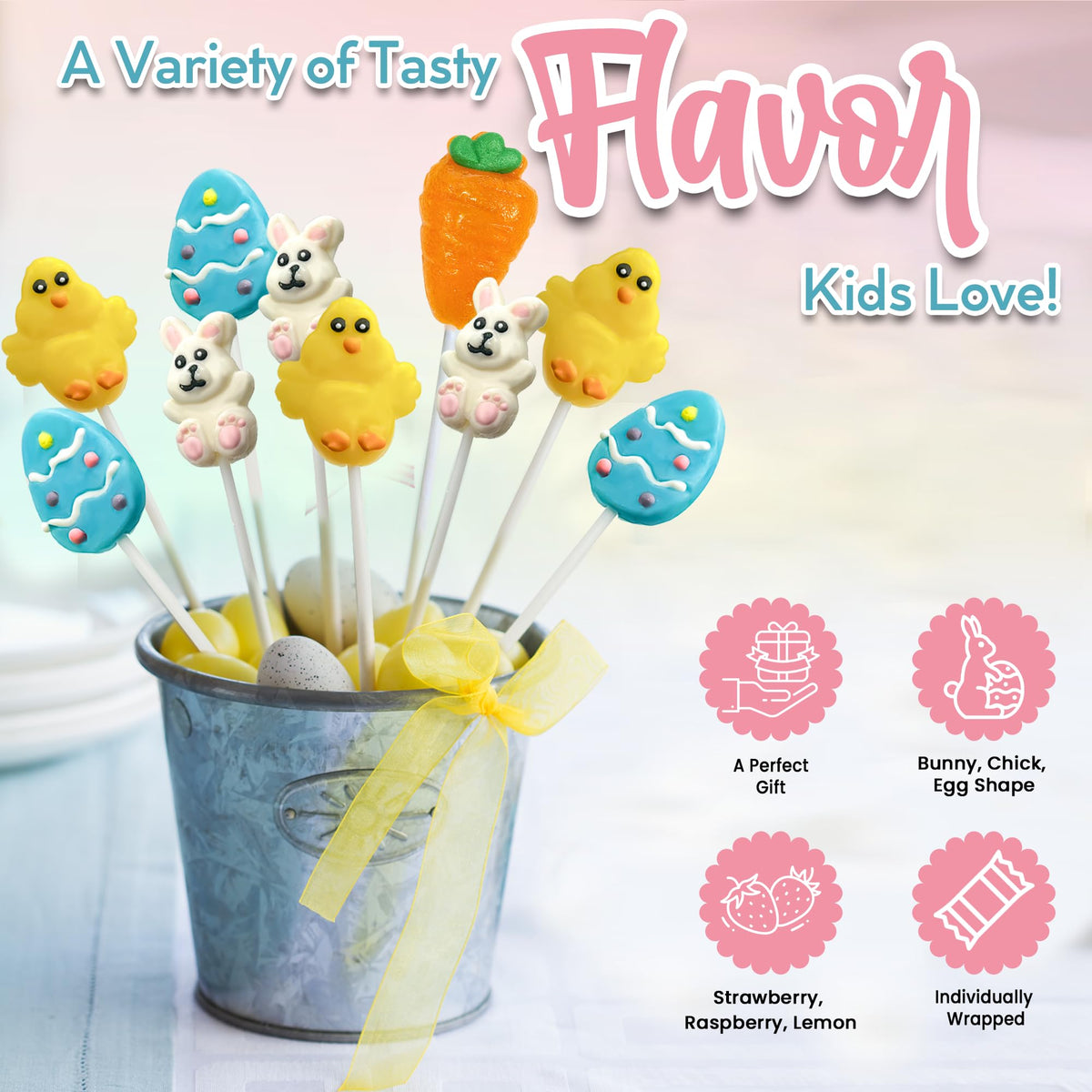 RBBZ Party strawberry flavor lollipops adding color and fruity fun