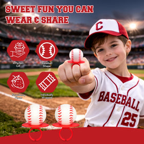 RBBZ Party baseball candy rings individually wrapped for freshness at events.