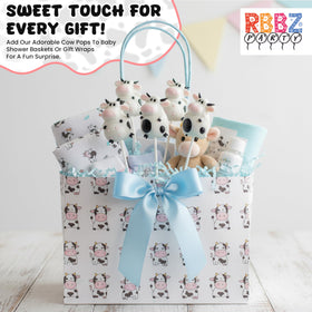 RBBZ Party candy buffet display featuring cow design lollipops for tastings.