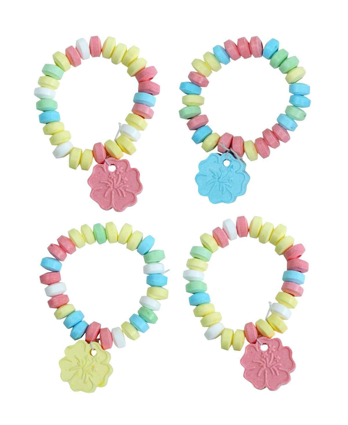 RBBZ Party Candy Flowers bracelet showing hibiscus candy charm, ideal for spring party favors and Easter baskets.