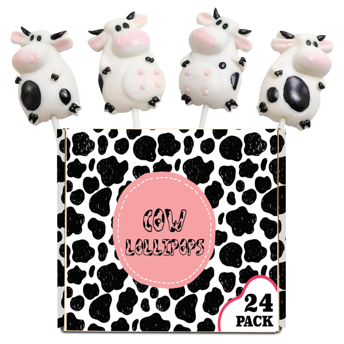 RBBZ Party cow candy lollipops 24-pack for festive party favors.