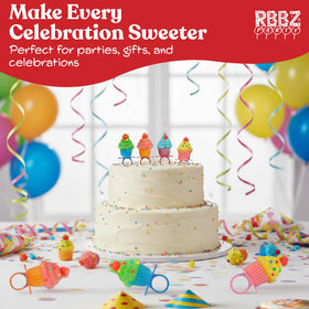 RBBZ Party Cupcake Candy Rings assorted colors — bright dessert table accents.