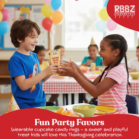 RBBZ Party Cupcake Candy Rings on display — vibrant centerpieces for sweet tables.
