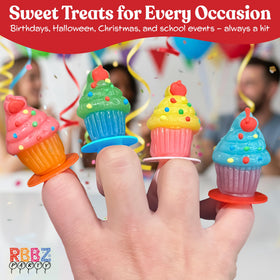 RBBZ Party Cupcake Candy Rings individually wrapped — freshness preserved for events.