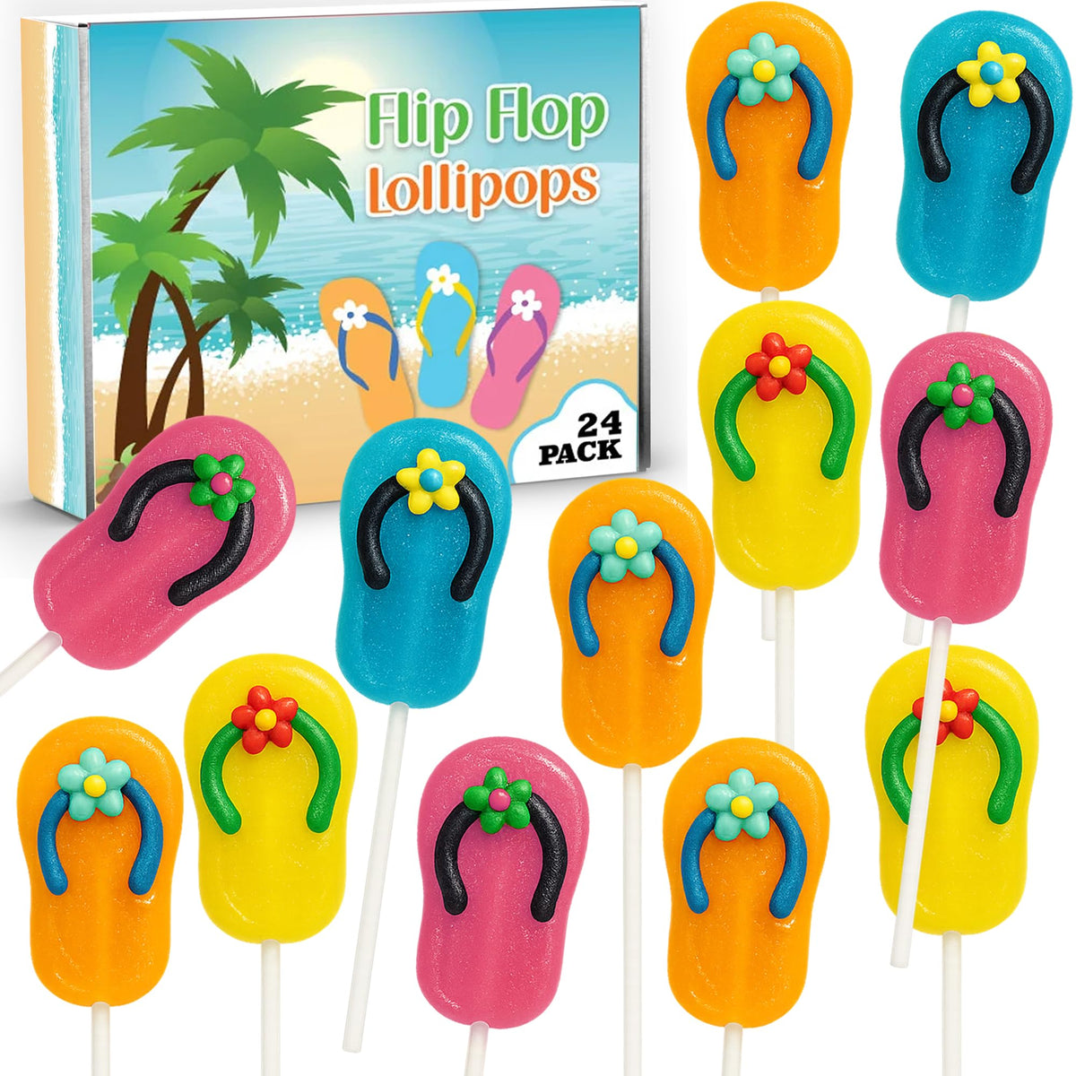 RBBZ Party flip flop candy lollipop beach scene for summer parties.