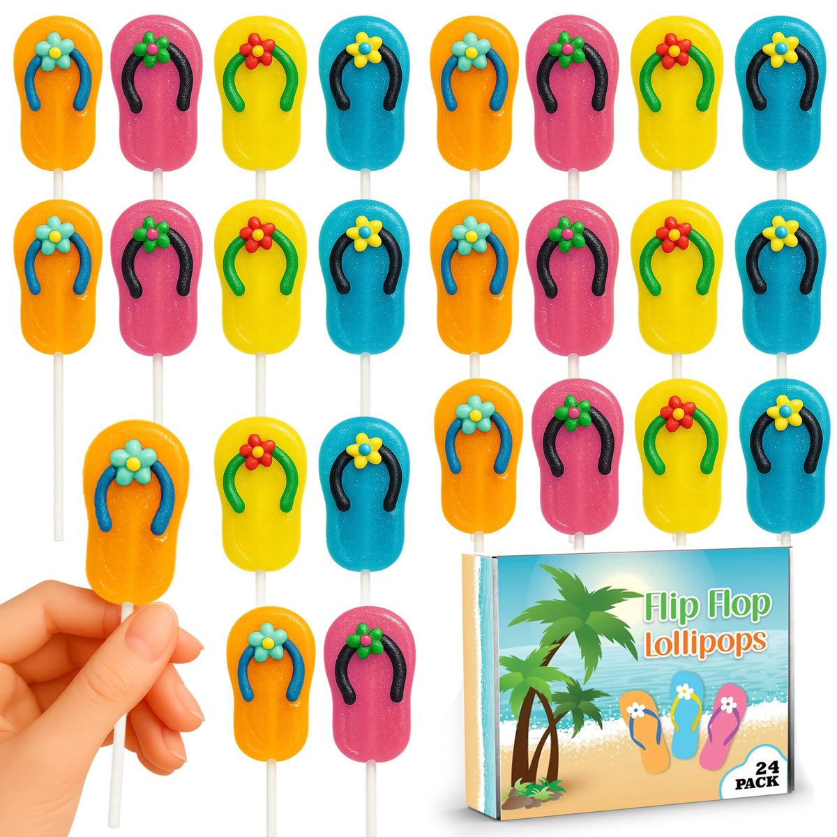 RBBZ Party summer-themed lollipops in bag, great party favors.