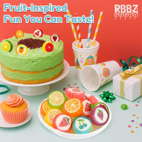 RBBZ Party orange flavor candy slices brighten office candy bowls.