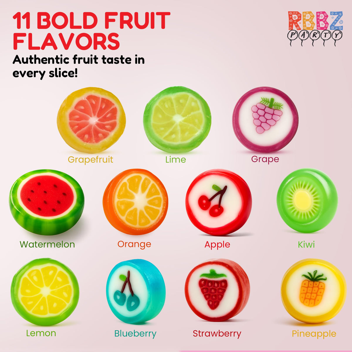 RBBZ Party watermelon flavor slices ideal for event snacks.