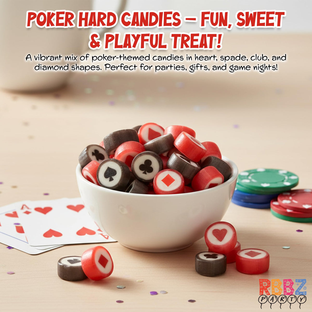 RBBZ Party individually wrapped candies for clean grab-and-go snacking.