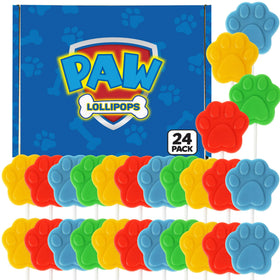 RBBZ Party Paw Lollipops packaging display shows easy-to-distribute party favors.