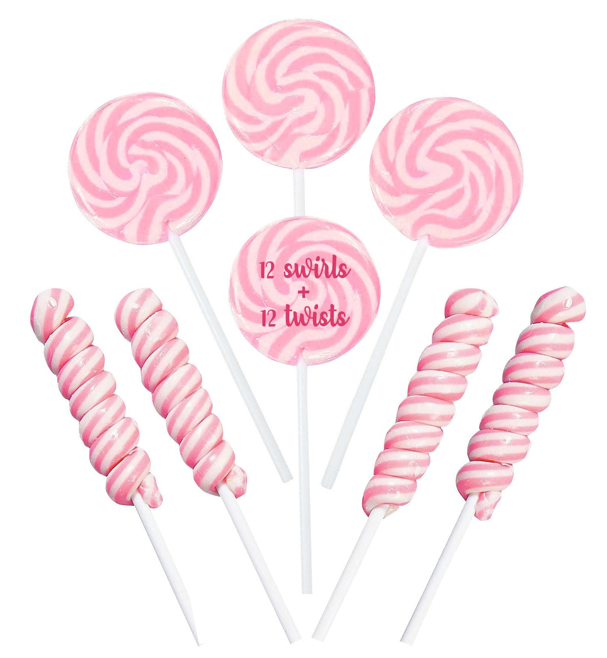 RBBZ Party pink candy swirl lollipops for vibrant party decor and treats