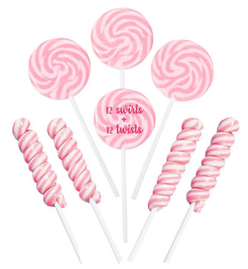RBBZ Party pink candy swirl lollipops for vibrant party decor and treats