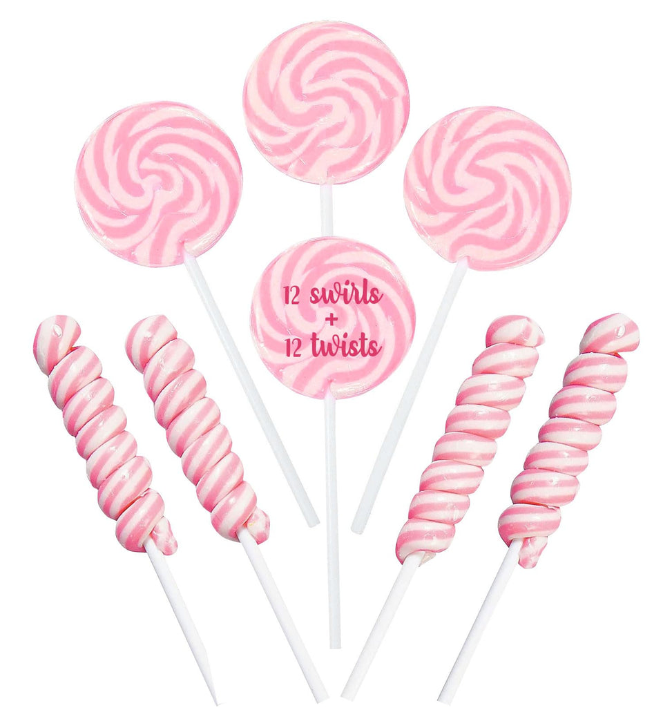RBBZ Party pink candy swirl lollipops for vibrant party decor and treats